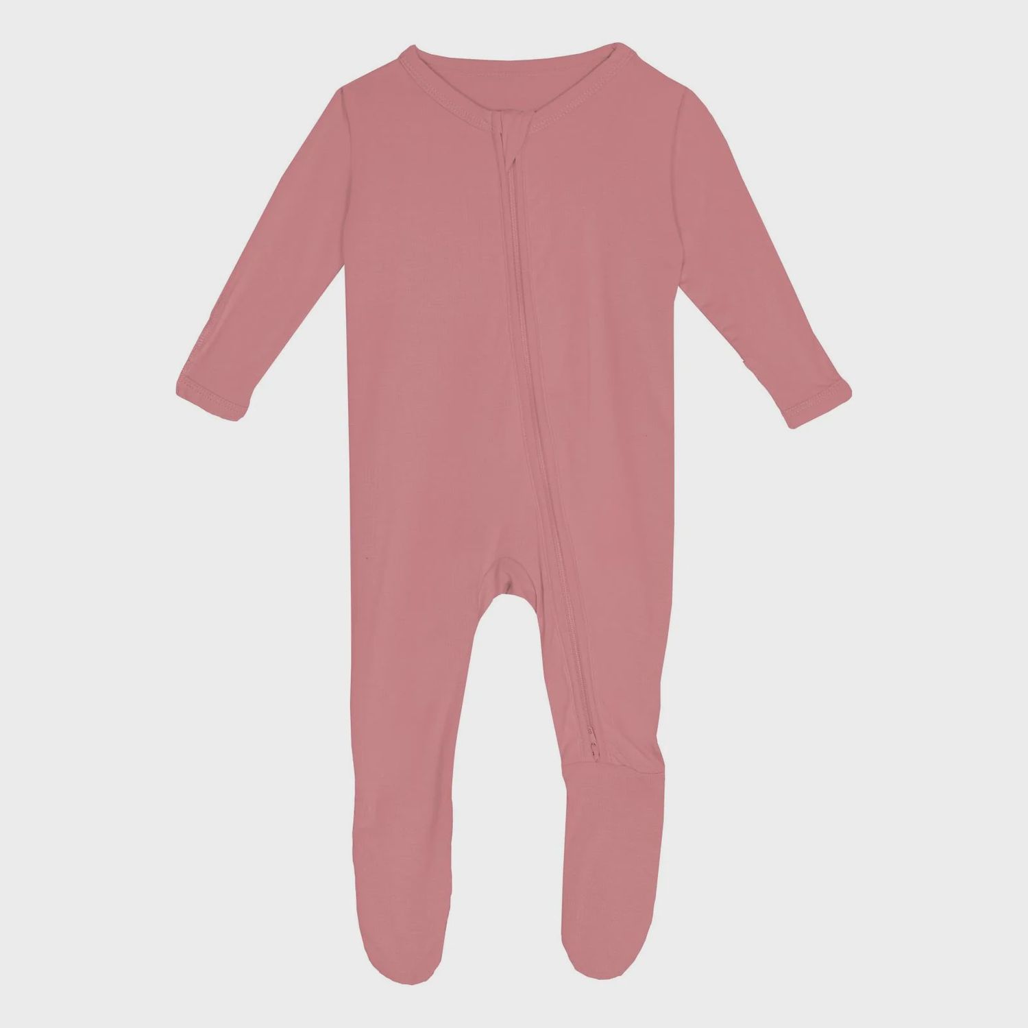 KicKee Footie with 2 Way Zipper in Desert Rose, Size: NB