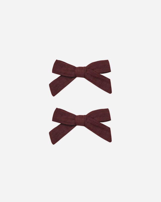 Rylee + Cru Bows, Set Of 2 in Burgundy