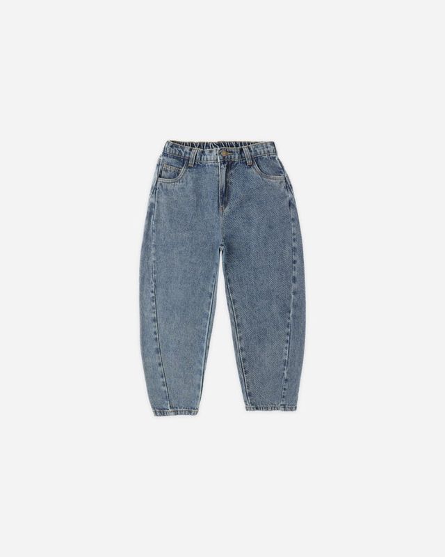 Rylee + Cru Barrel Pant in Indigo Denim
