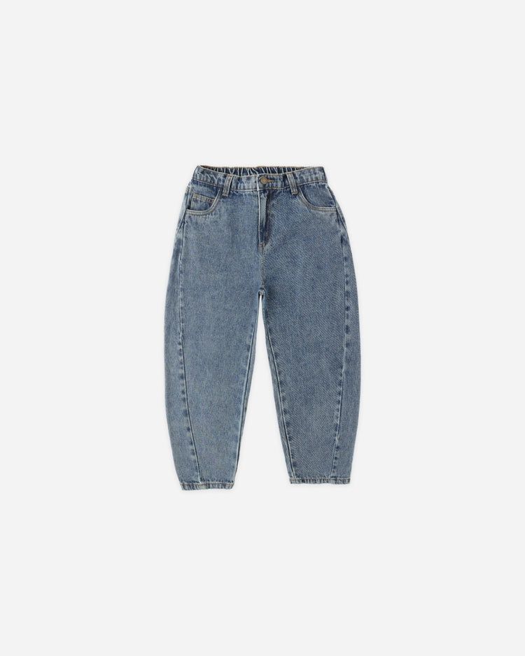Rylee + Cru Barrel Pant in Indigo Denim, Size: 6-7y