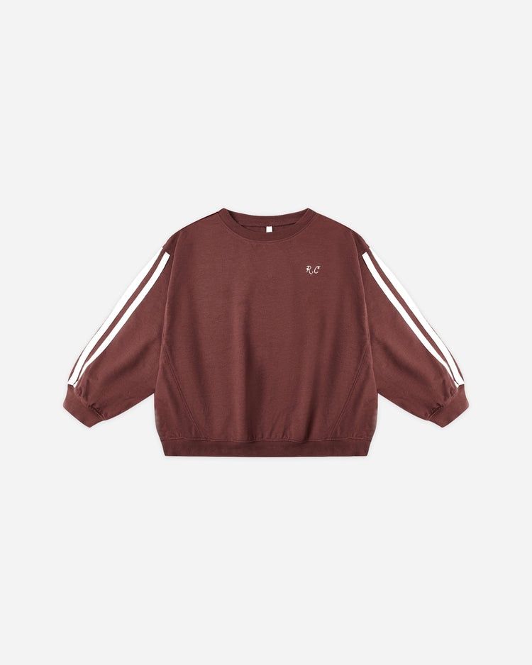 Rylee + Cru Oversized Sweatshirt in Burgundy, Size: 2-3y