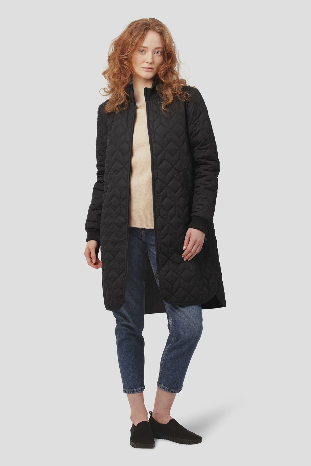 Padded Quilt Coat, Colour: Black, Size: 34