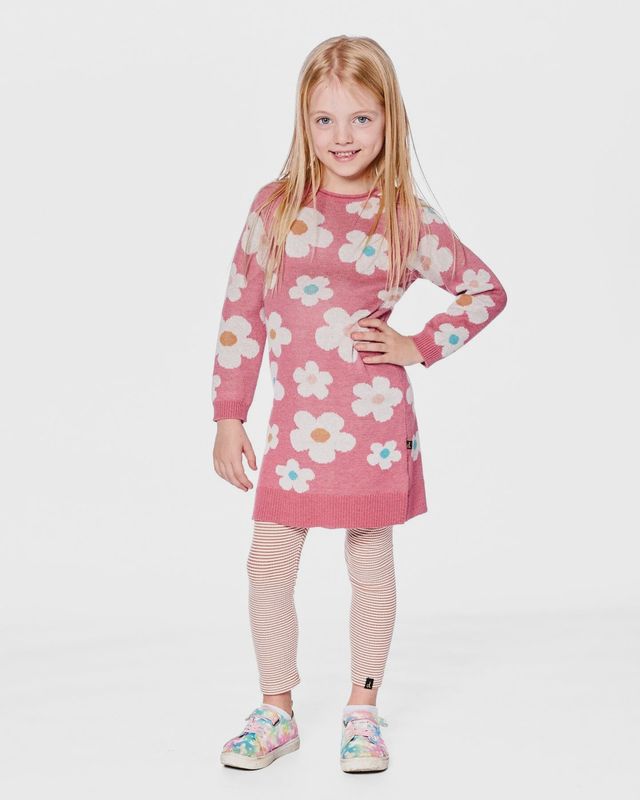Deux Par Deux Brown with Multi Colors knitted Dress