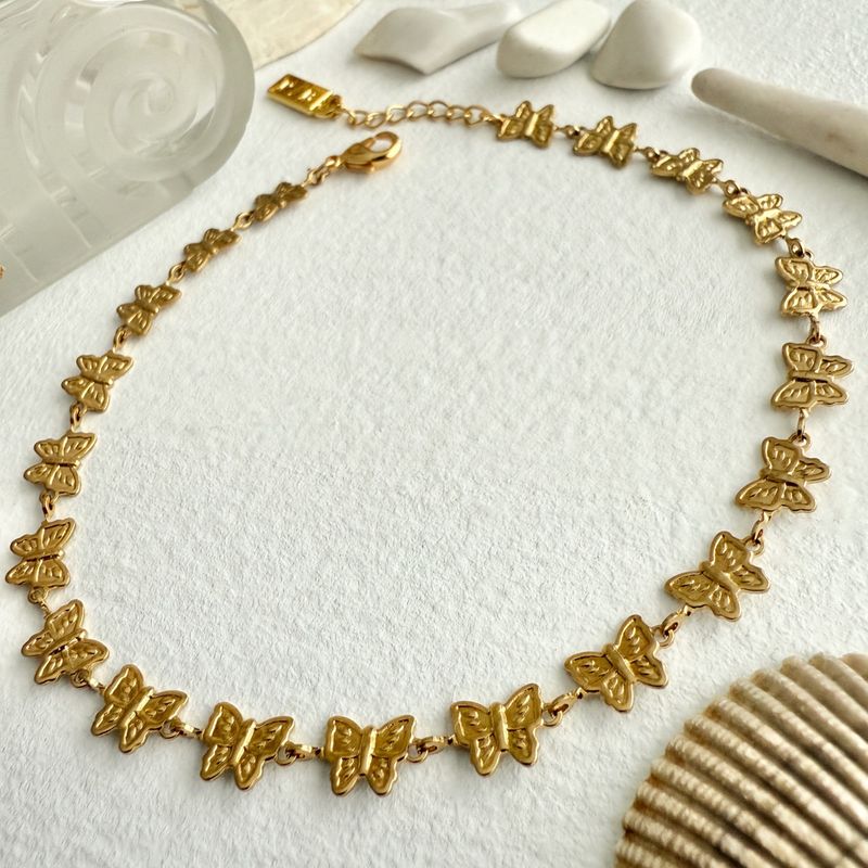 "Yumi" Butterfly Chain Anklet In Gold