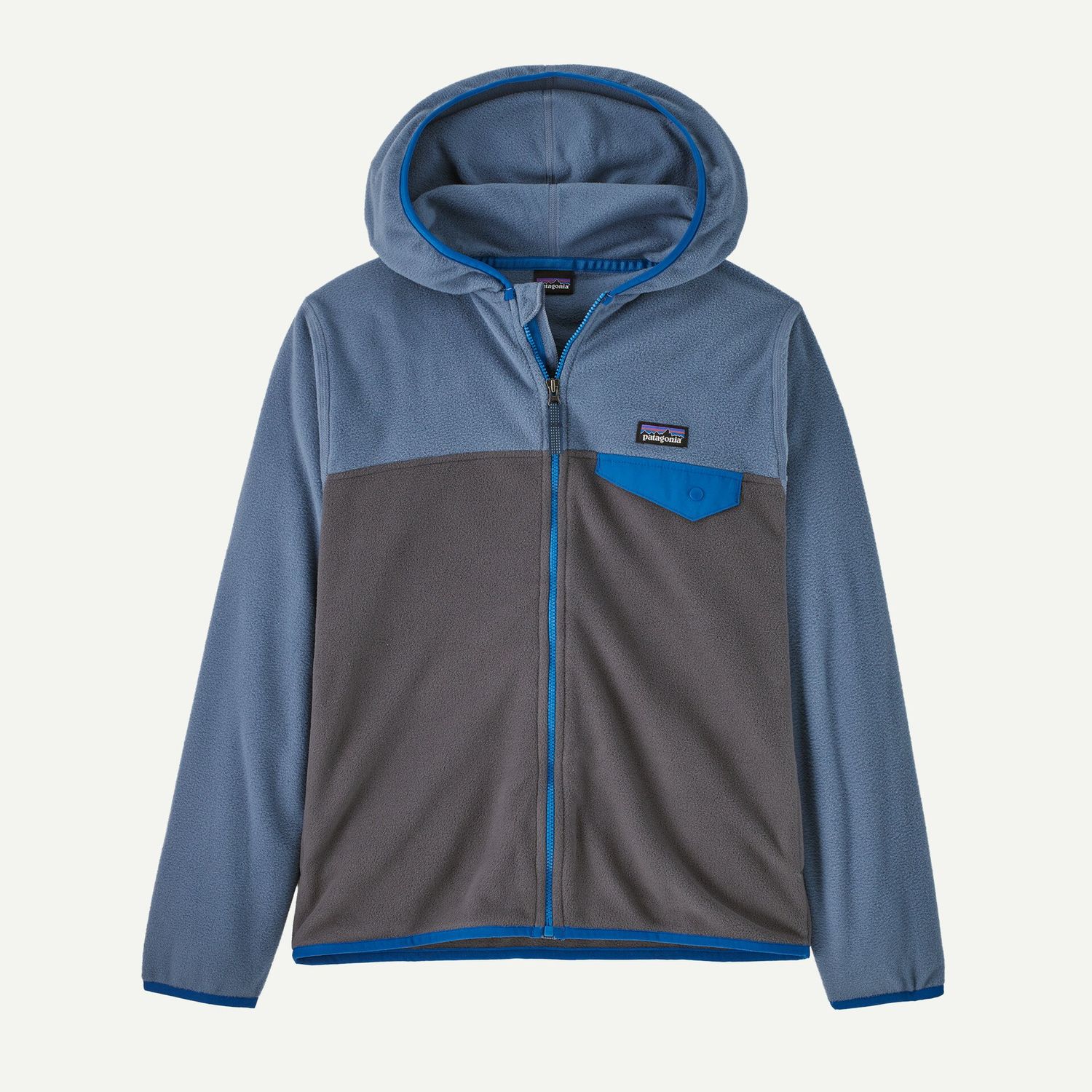 Kids’ Micro D Snap-T Jacket in Forge Gray w/ Utility Blue, Size: XS (5-6)