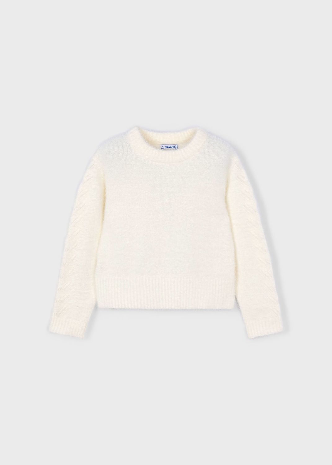 White Fuzzy Sweater - Mayoral