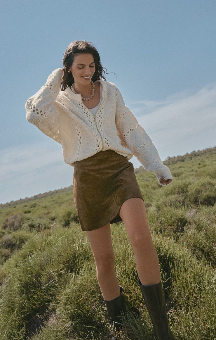 Z Supply/Ciera Suede Mini Skirt/Coconut