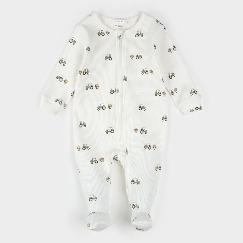 Pear Picking Truck Print on Off-White Sleeper