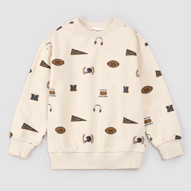 Varsity Print on Birch Sweatshirt