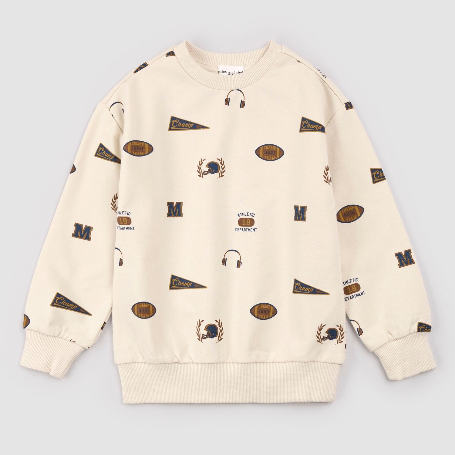 Varsity Print on Birch Sweatshirt, Size: 2