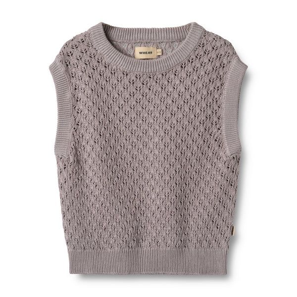 Wheat Knit Vest Saga - dusty purple