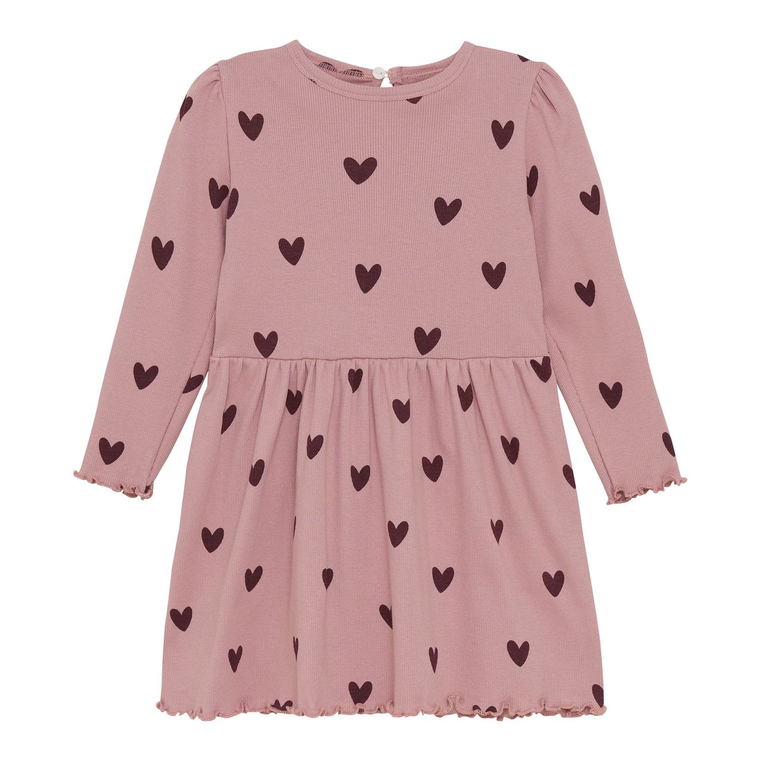 DRESS RIB PINK HEARTS, Size: 2y