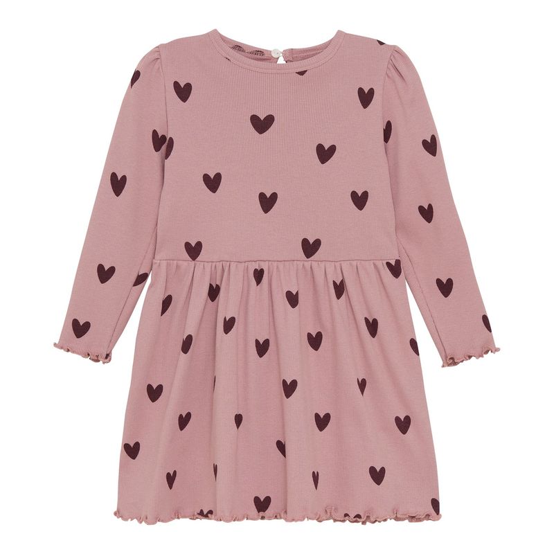 DRESS RIB PINK HEARTS