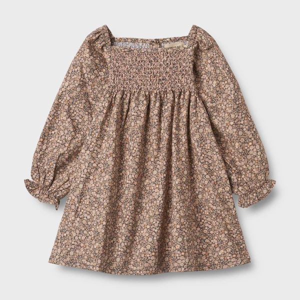 Wheat LS Dress Bella in Black Sea Garden, Size: 3y