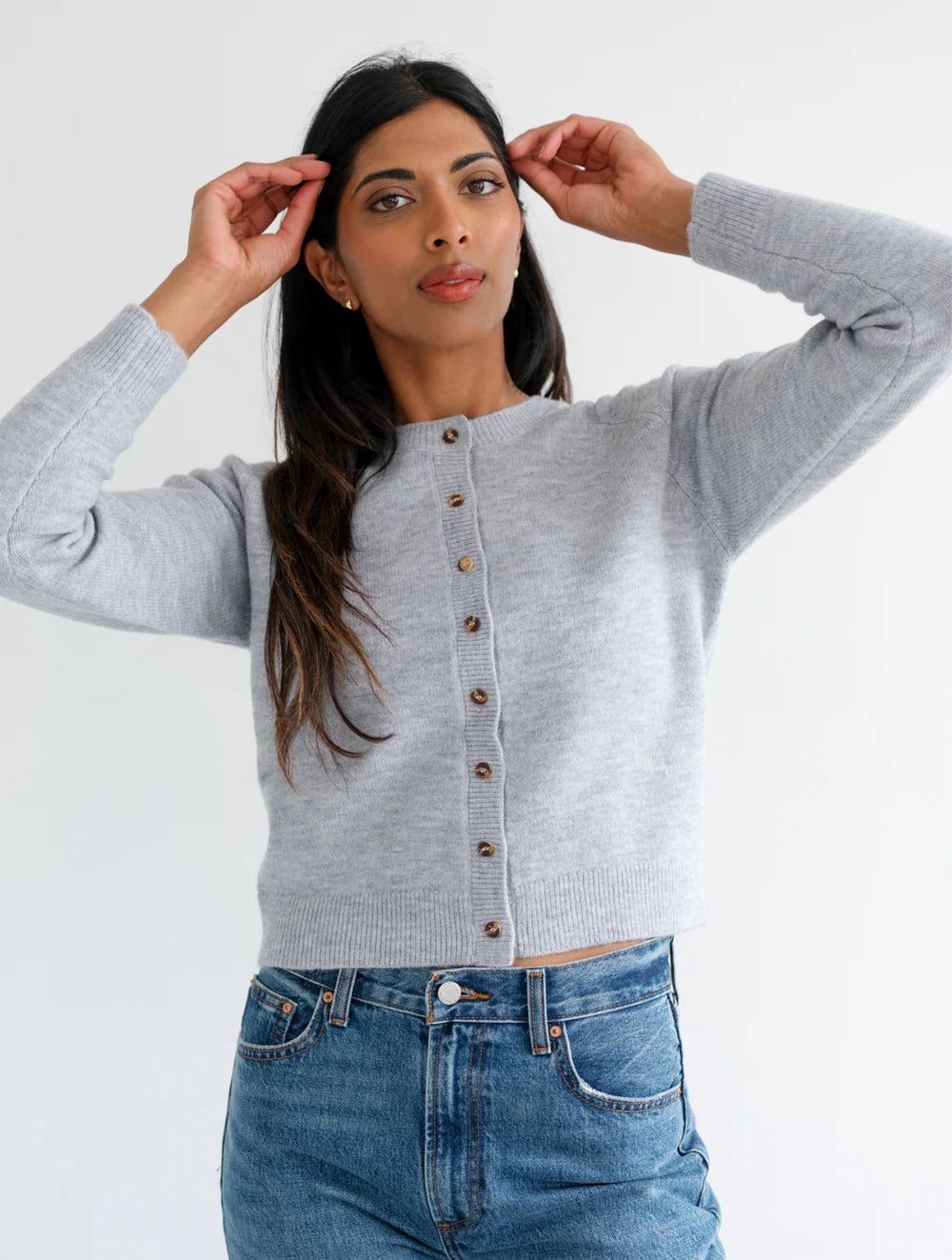 Brunette the Label little sister cardigan/grey melange