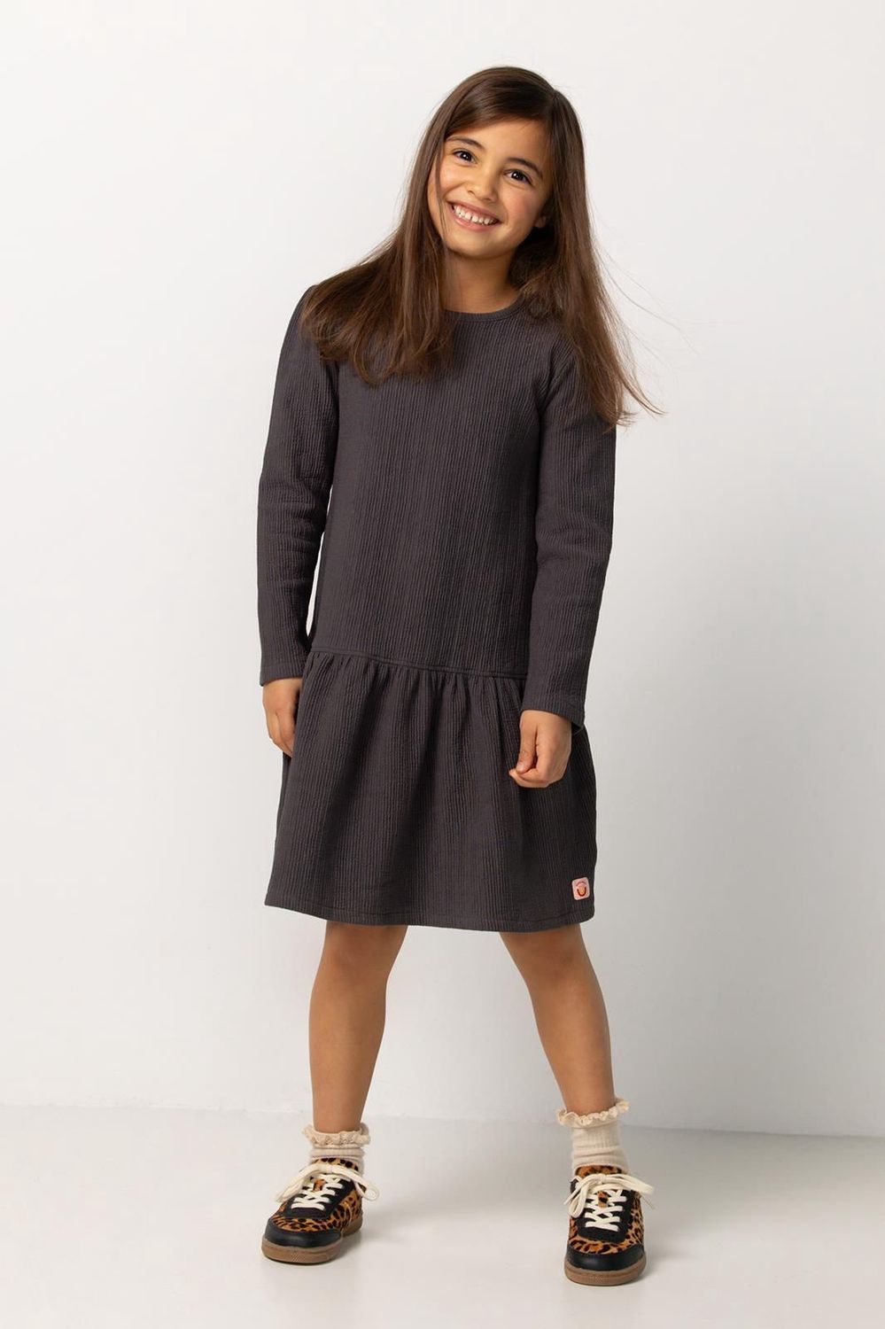 Noppies Pinehurst LS Dress in Forged Iron, Size: 2