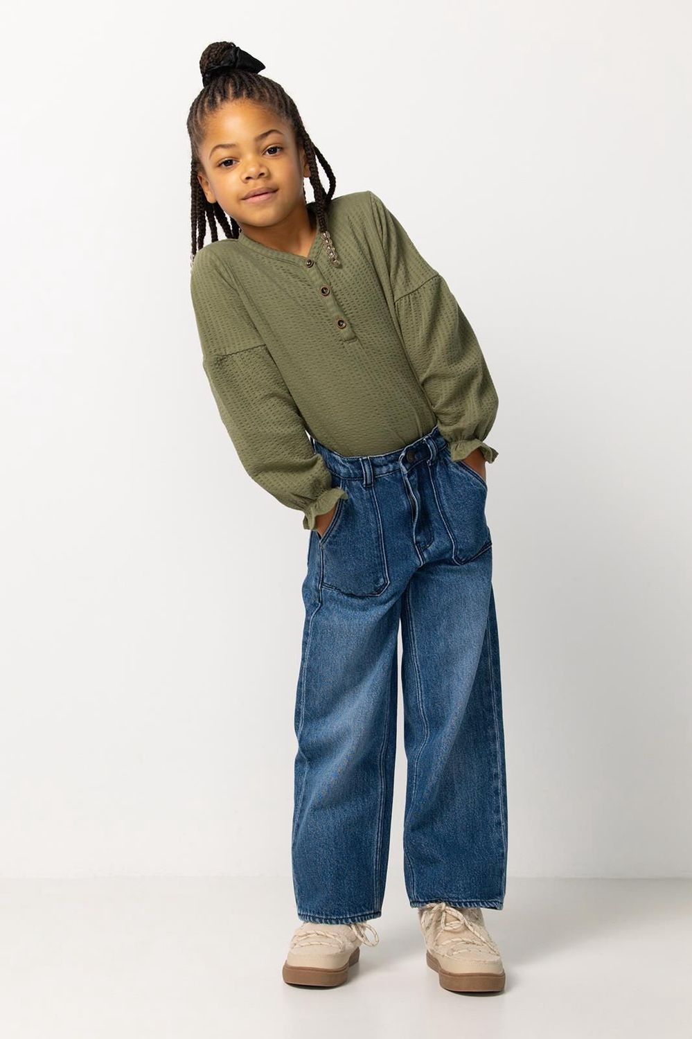 Noppies Girls Prague Jeans in Washed Blue, Size: 2