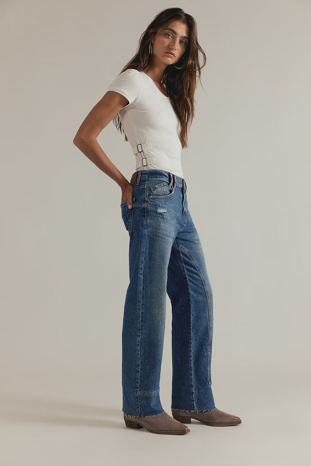 Free People/Risk Taker Mid-Rise Straight/Chance