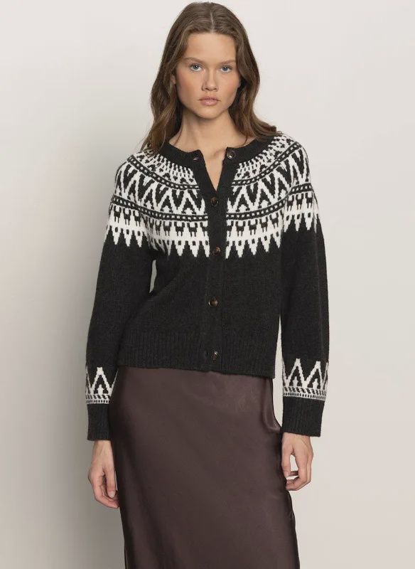 Sanctuary Fairisle Crew-Neck Cardigan Sweater