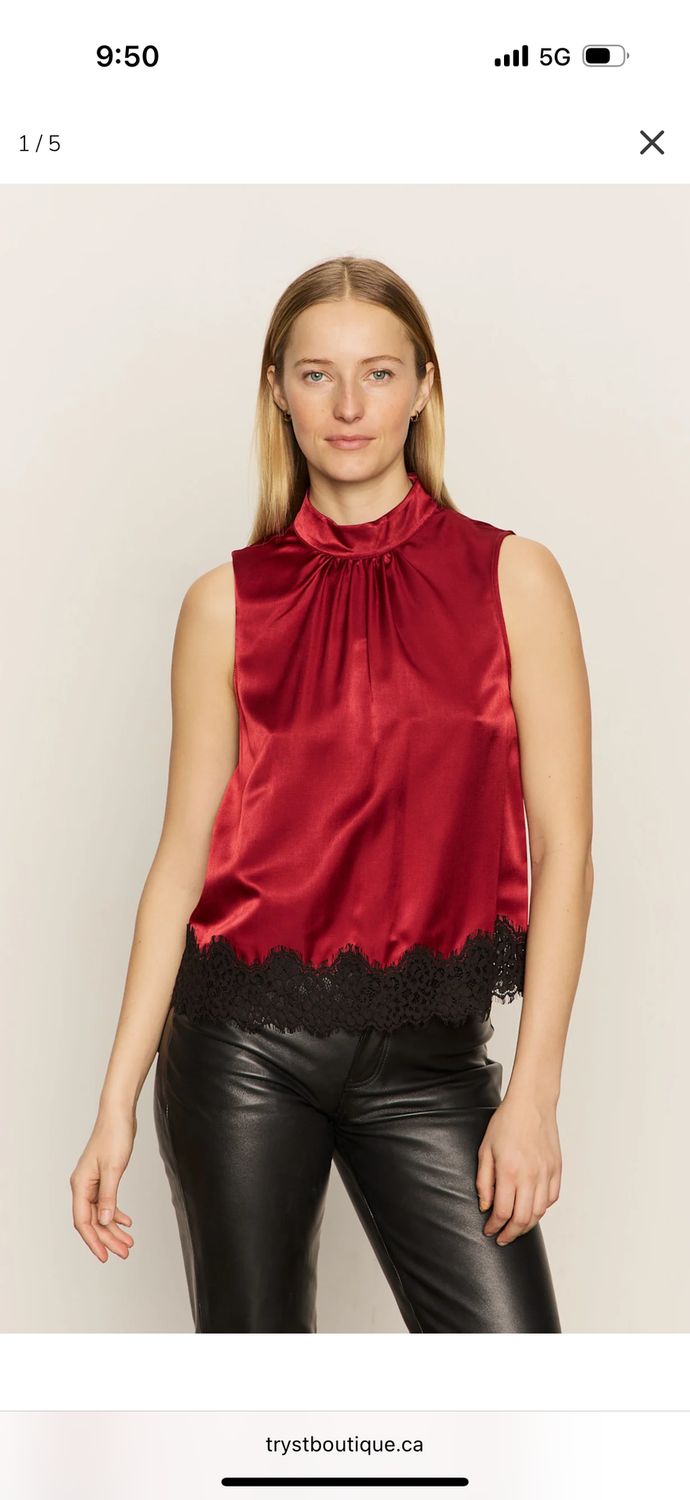 Sanctuary Red Late Night Satin Tank