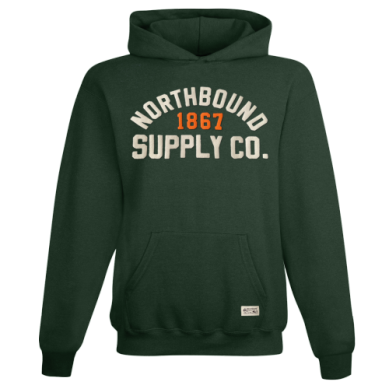 Northbound Kids 1867 Suede Puff Hoodie/Forest