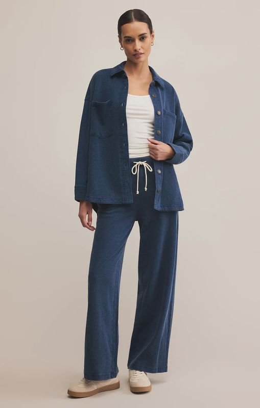 Z Supply Hunter Knit Denim Pants in Indigo