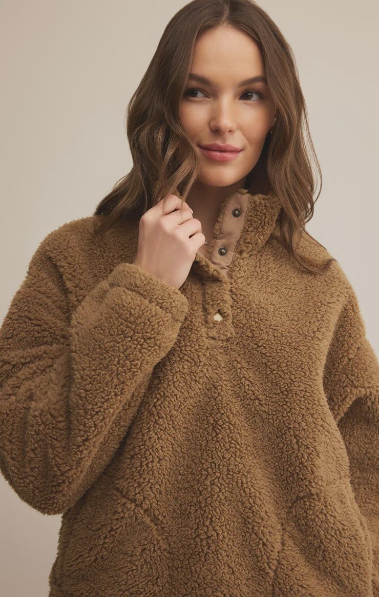 Z Supply Active Brooklyn Sherpa Jacket in Toasted Sesame, Size: XS