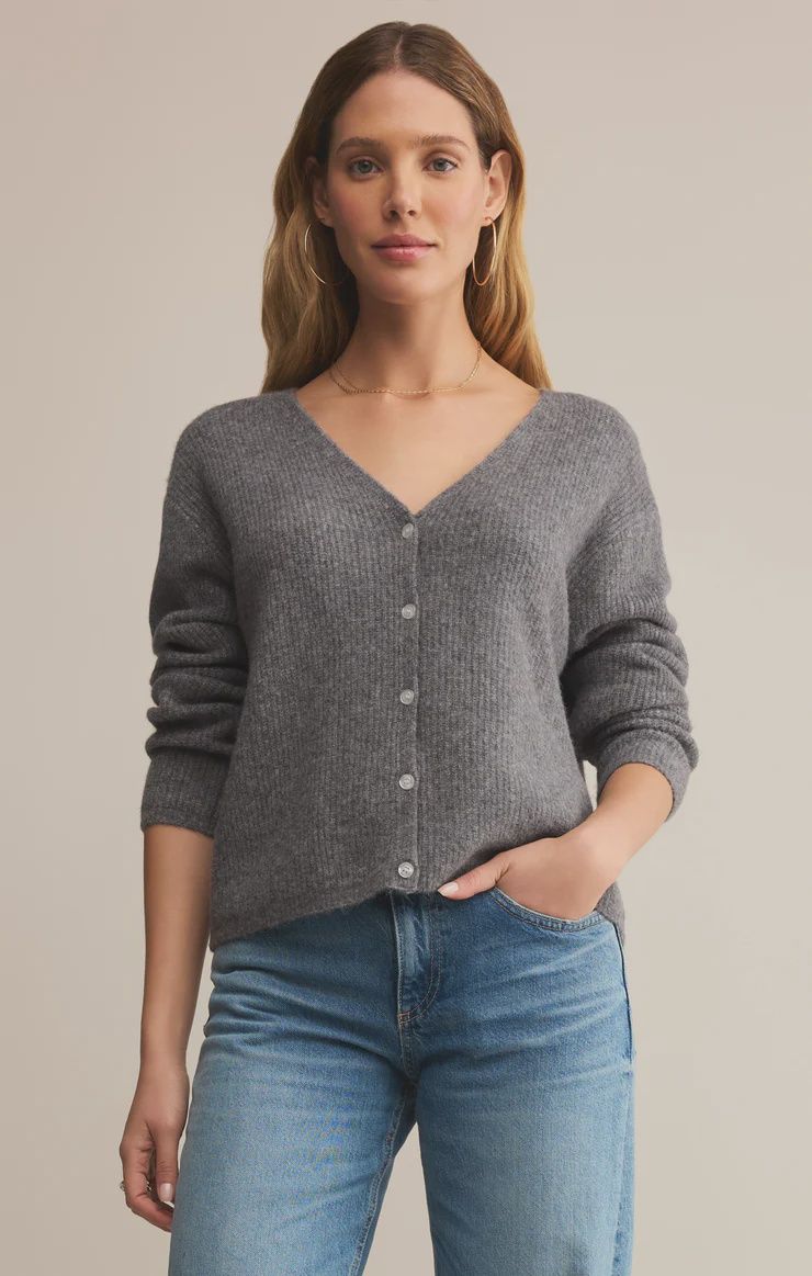 Z Supply Emile V-Neck Cardigan in Classic Heather Grey, Size: XS