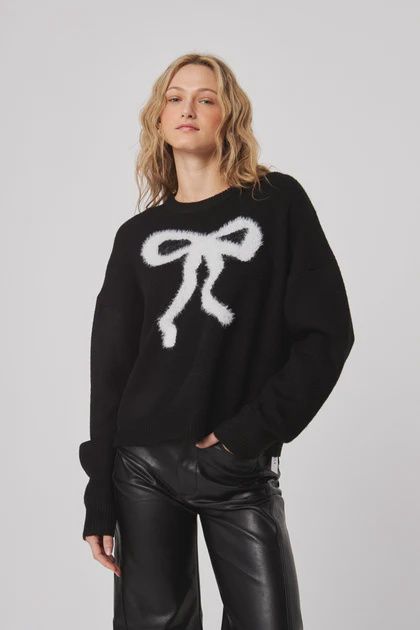 John &amp; Jenn Ambrose Bow Sweater in Blanc De Noir