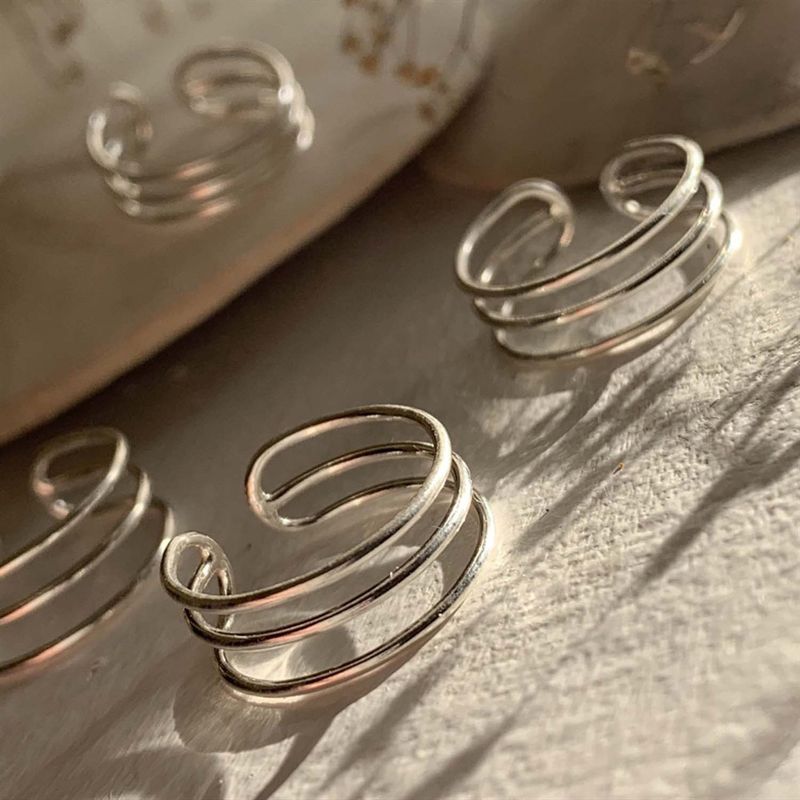 "Lofi" Sterling Silver Triple Band Toe Ring