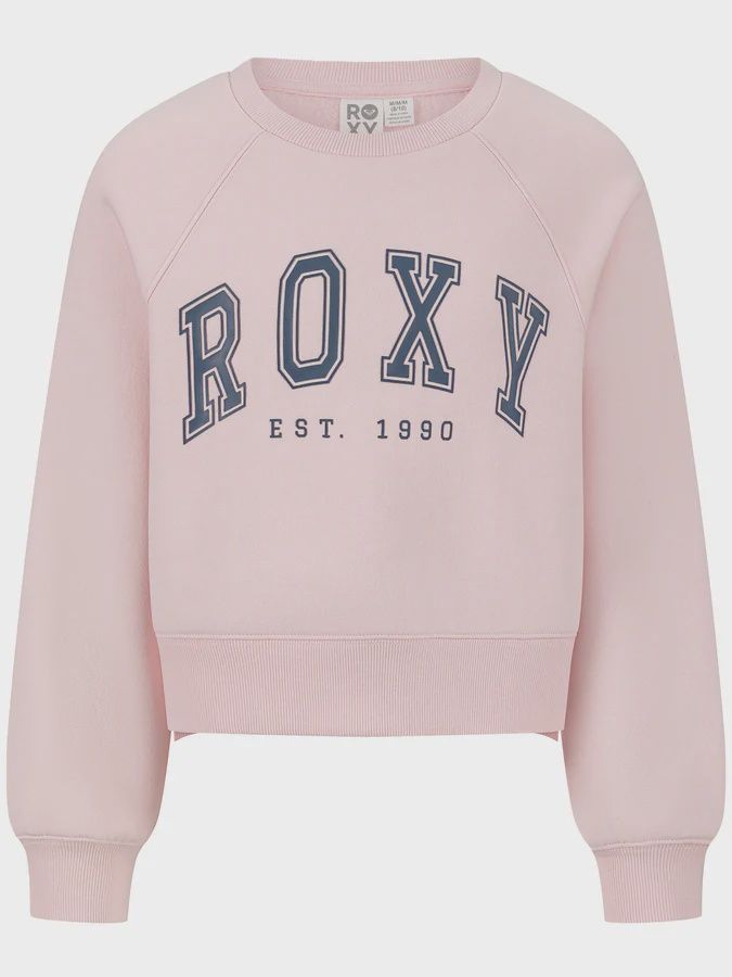 Roxy Girls’ Collegiate Crew in Pink Dogwood