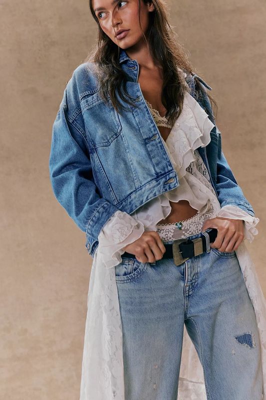 Free People/Opal Swing Denim Jacket/Cowboy Romance