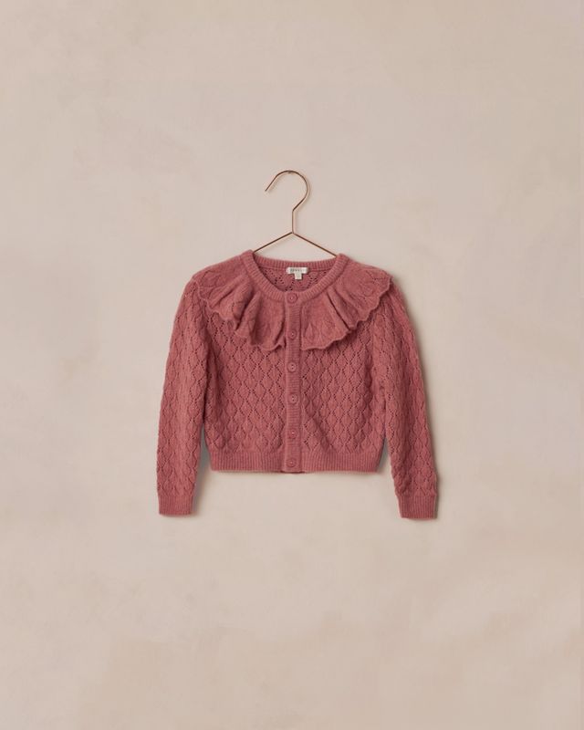 NormaLee ruffle cardigan/raspberry