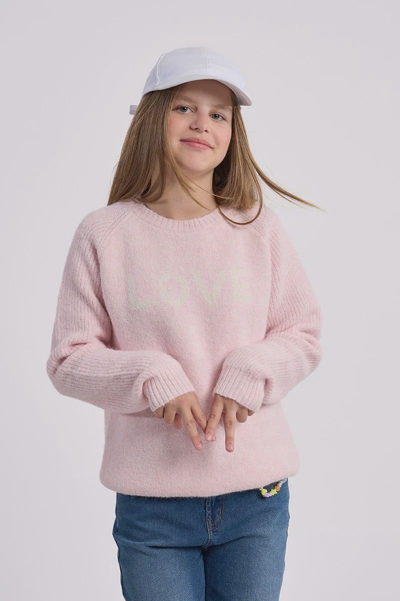 Molly Bracken pink love knit Sweater