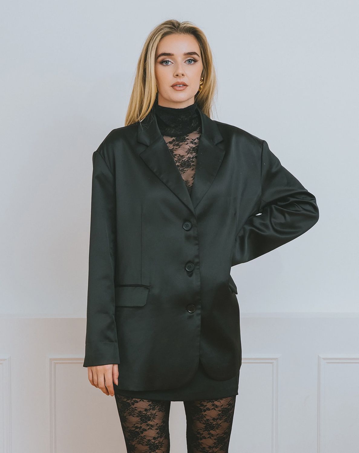 brunette the Label/Linda Lace Bodysuit/Black