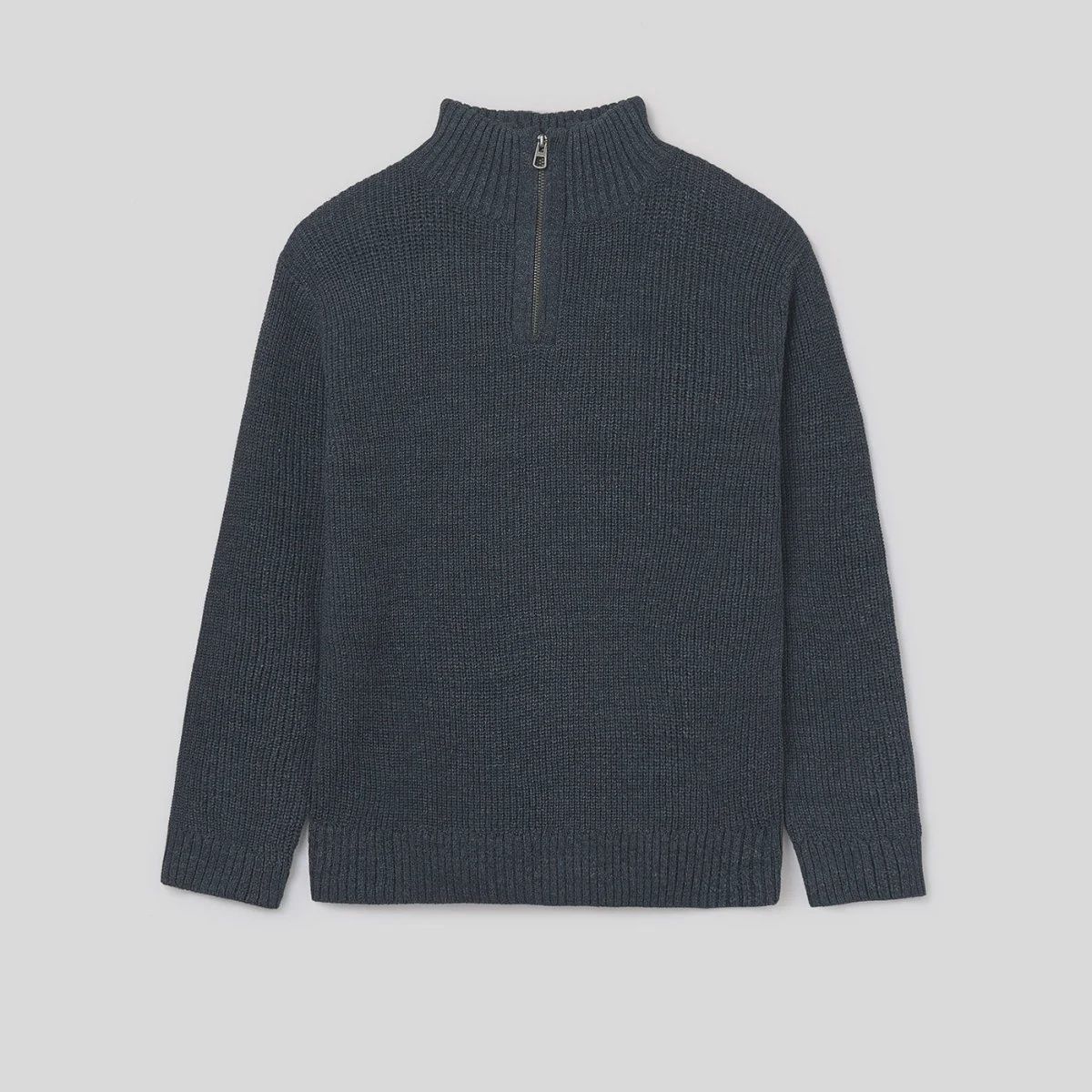 Nukutavake Boys Quarter Zip Sweater in Navy