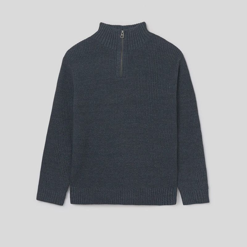 Nukutavake Boys Quarter Zip Sweater in Navy