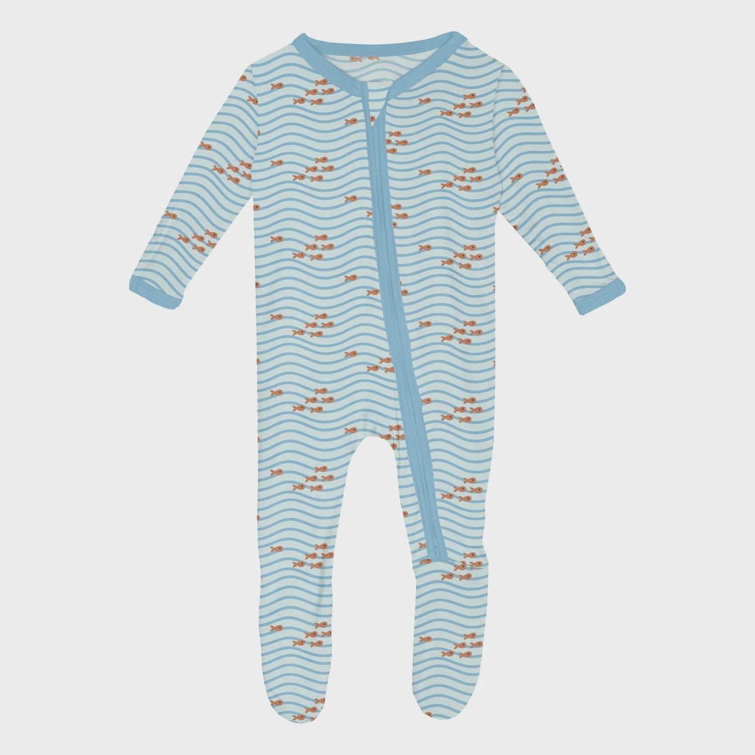 Kickee Pants/Footie 2 Way Zipper/Fresh Air Little Fishy