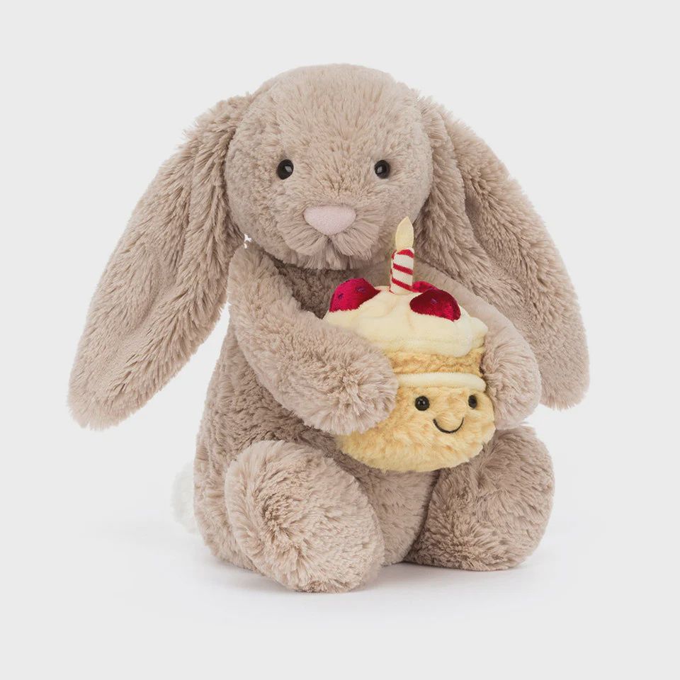 Jellycat Bashful Beige Bunny ‘Birthday’