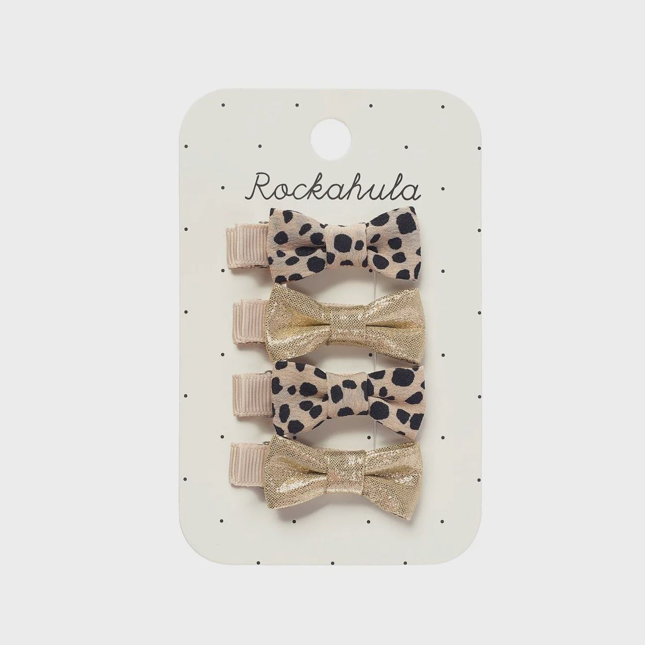 Rockahula/Leopard Shimmer Mini Bow Clip Set