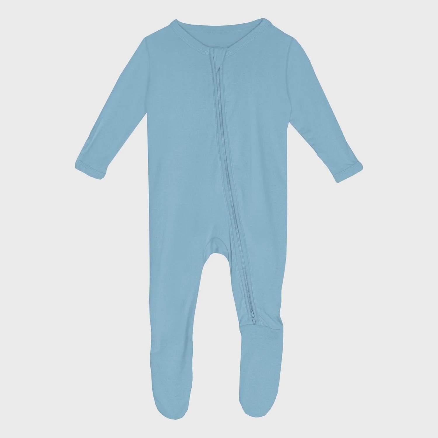 Kickee Pants Footie with 2 Way Zipper - Seaside Blue