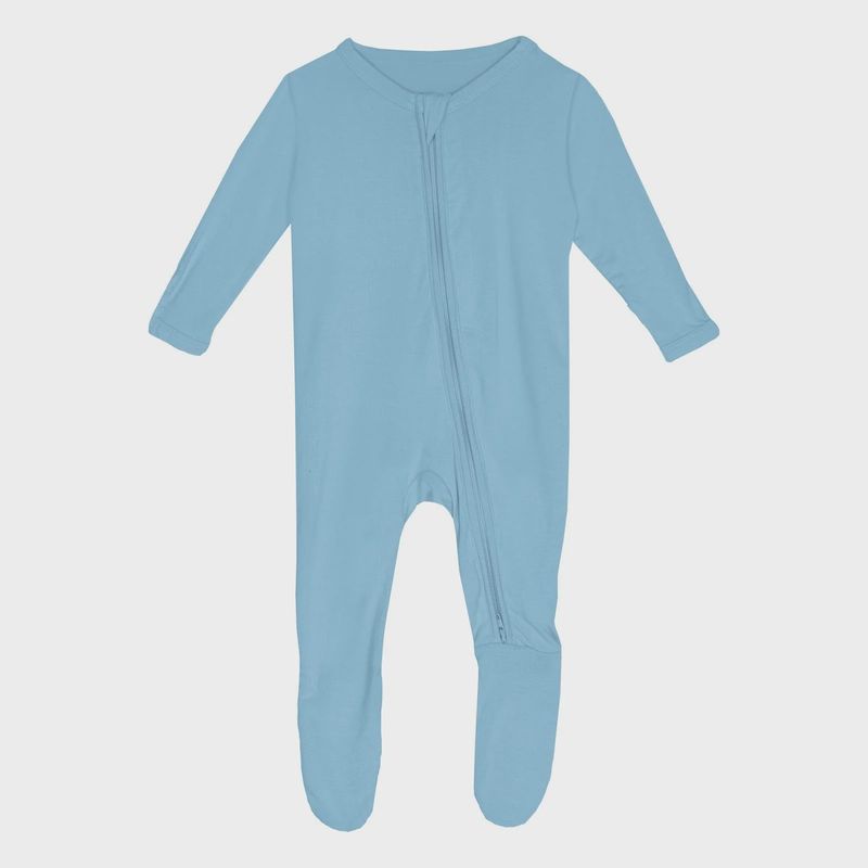 Kickee Pants Footie with 2 Way Zipper - Seaside Blue
