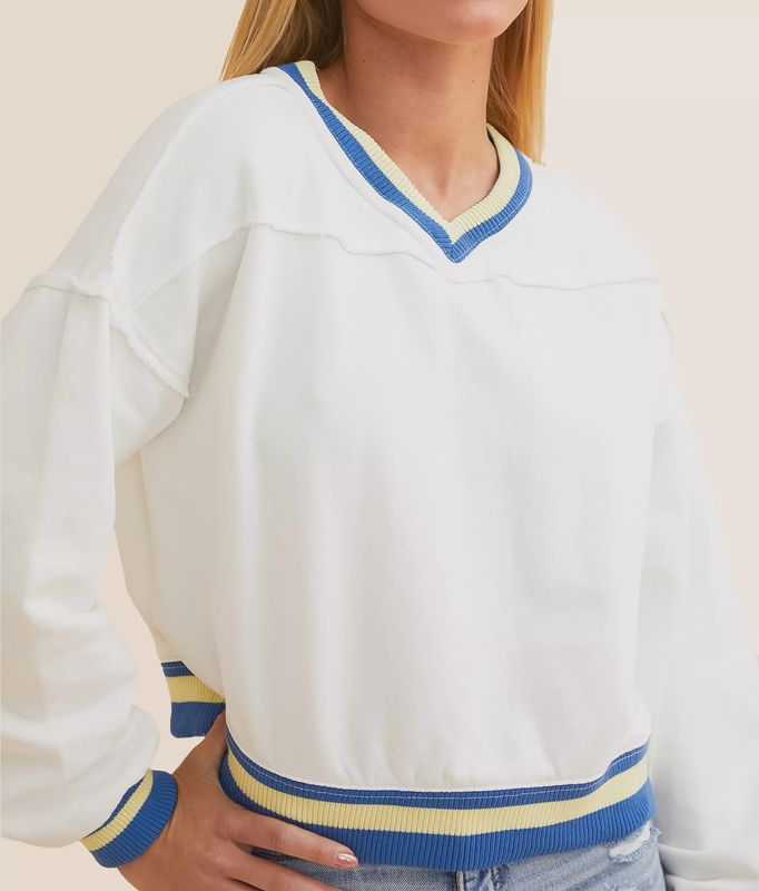 Free People / Rio Sweatshirt / Ivory Combo