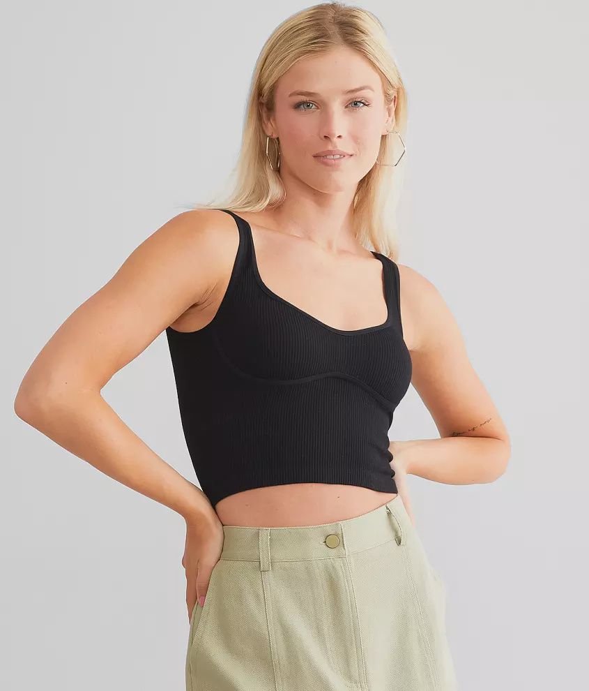 Free People/Meg Seamless Crop/Black