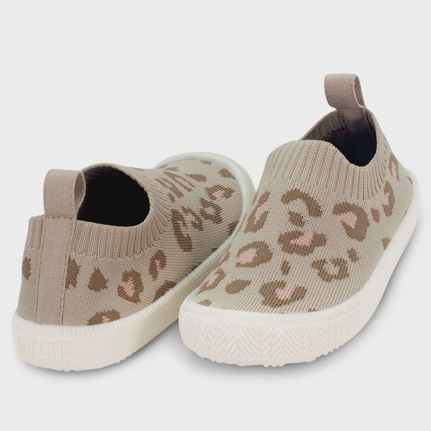 Jan &amp; Jul Graphic Knit Shoes, Colour: Leopard, Size: 5