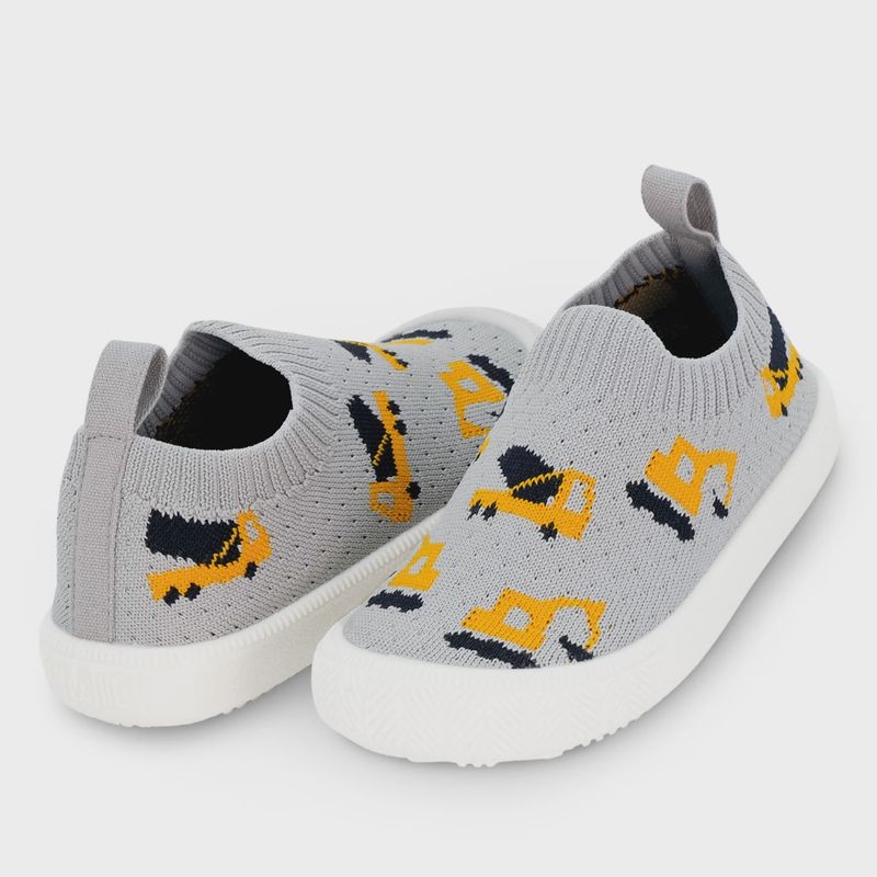 Graphic Knit Shoe - Grey Construction