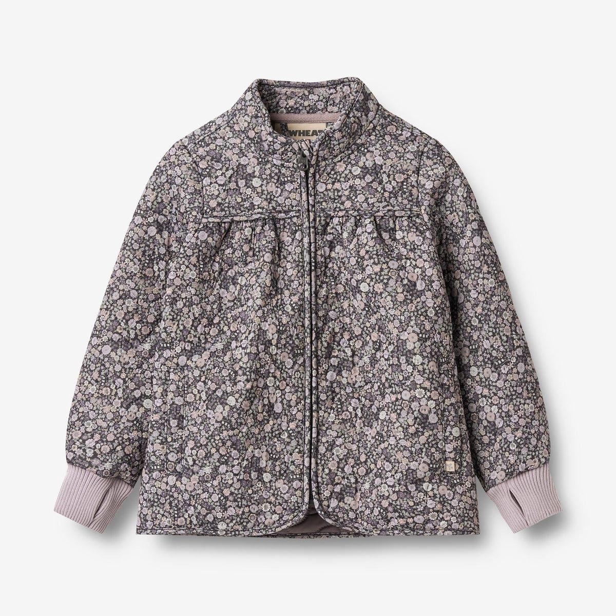 Wheat Thermo Jacket Thilde In Black Sea Flowers, Size: 3y