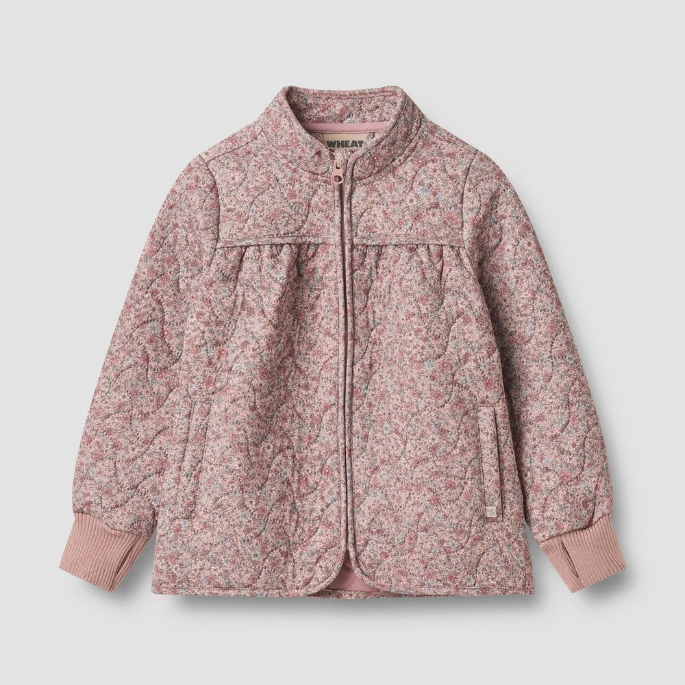 Wheat Thermo Jacket Thilde In Soft Lavender Flowers, Size: 3y