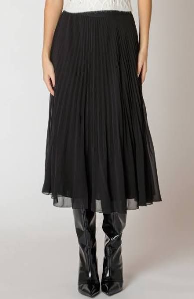Black Tape /pleated skirt/black