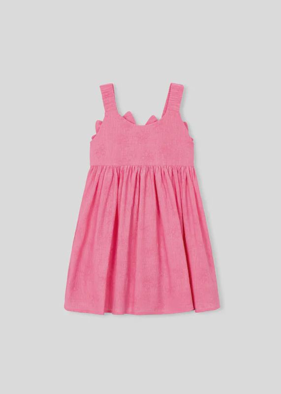 Mayoral 3925 Geranium Pink Embroidered Floral Dress